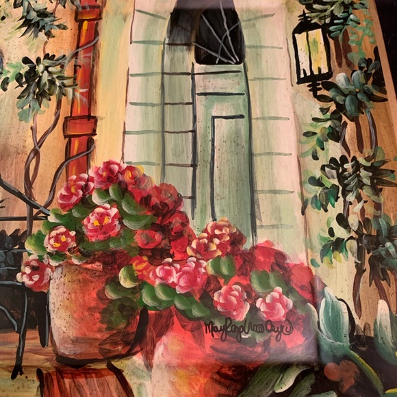 Tam San Designs 10" Square Plate Hand-Painted Decorative - Signed - Picture 2 of 11